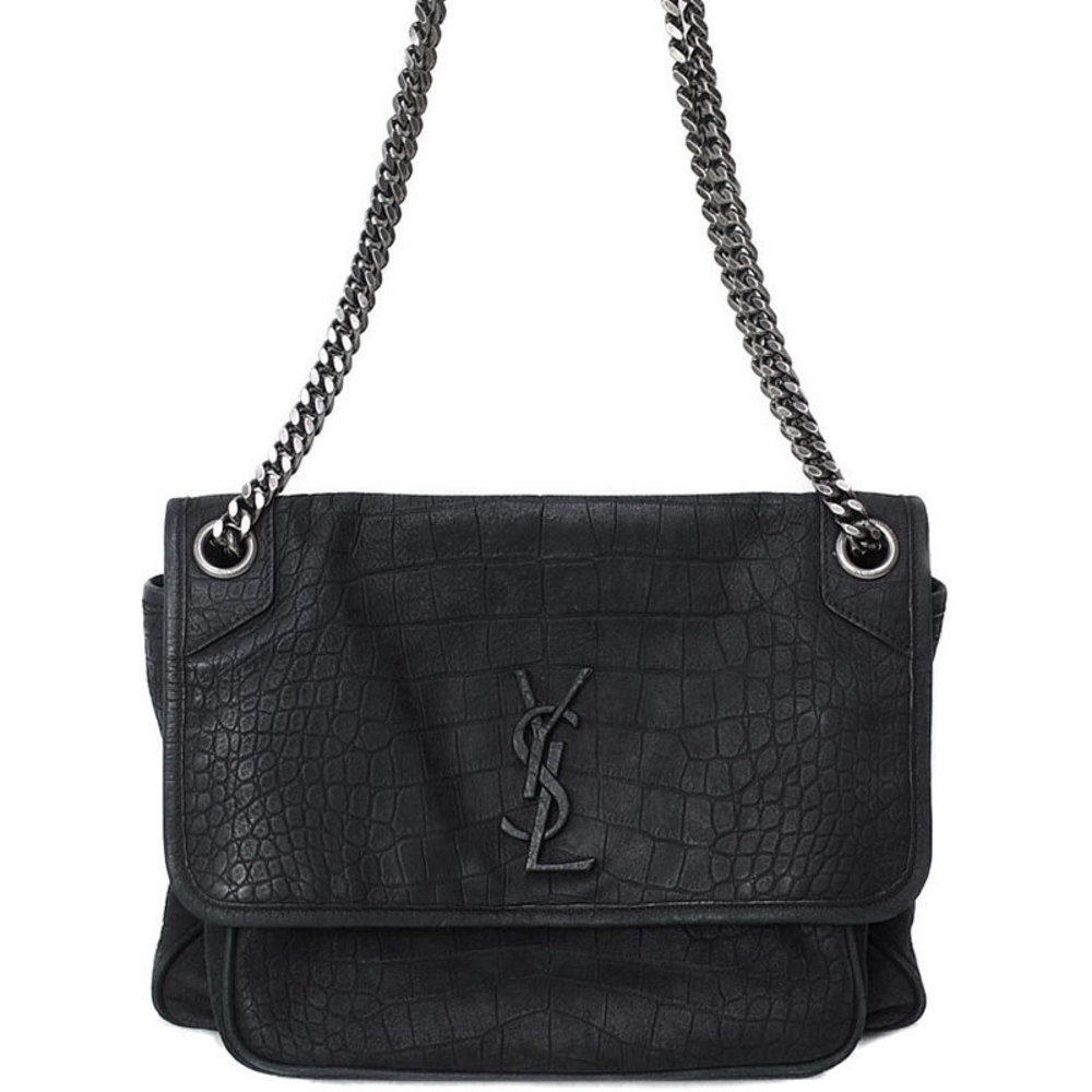 Saint Laurent Paris Niki Medium Chain Shoulder Bag Black